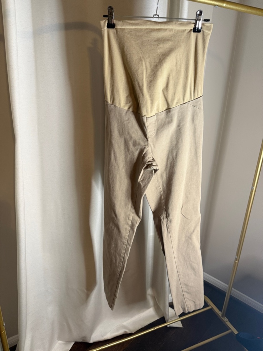Motherhood Maternity Two-Tone Beige/Tan Maternity Chinos
